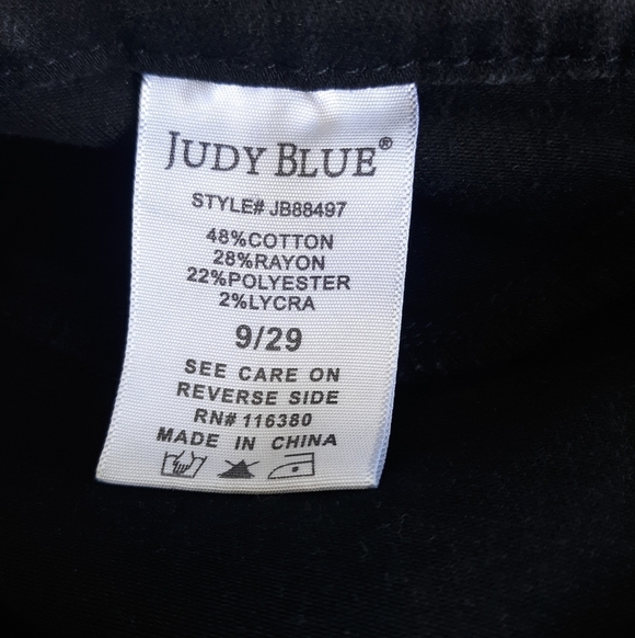 Judy Blue Black Fringe Jeans size 9/29 - Picture 7 of 9